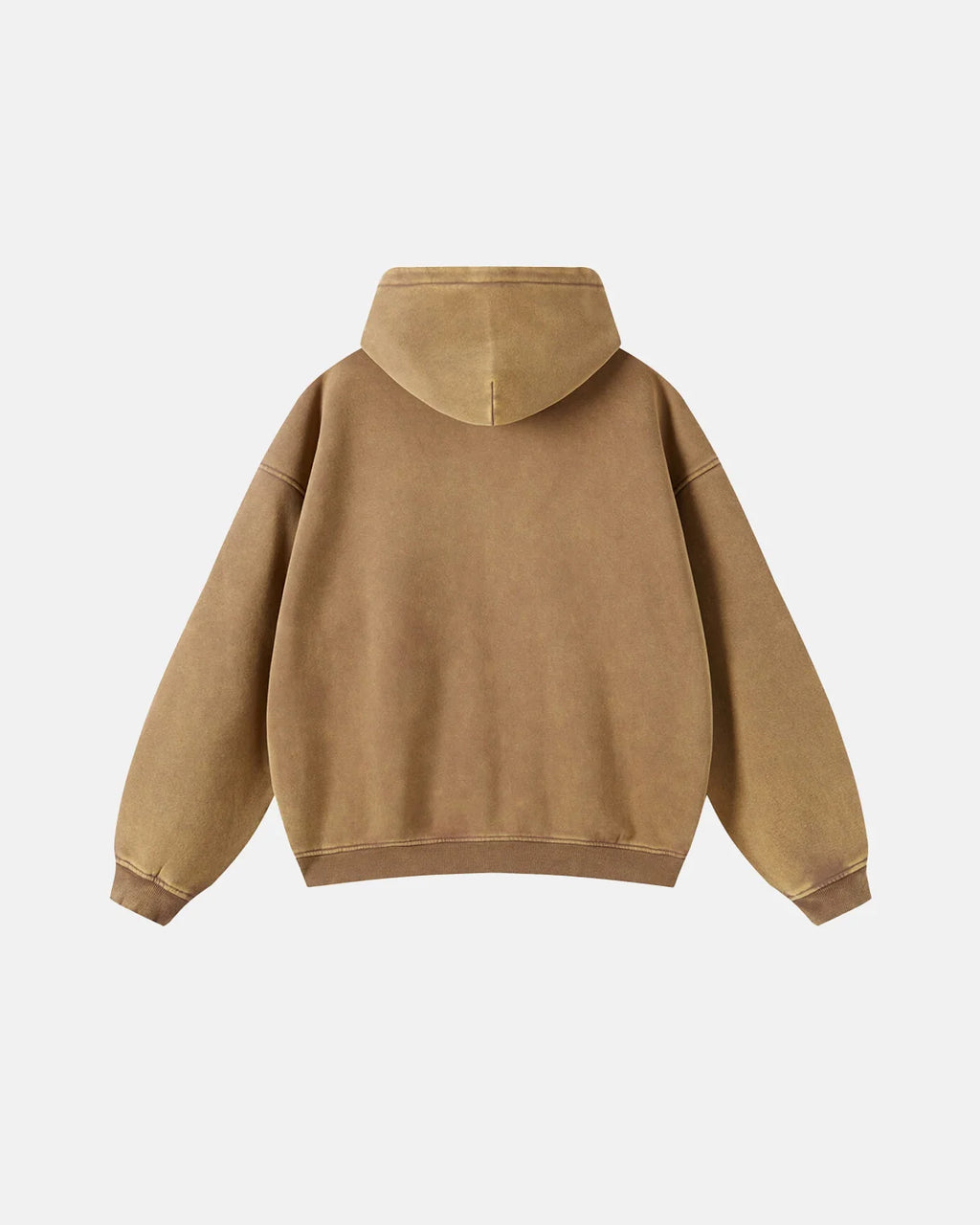 INFLATION Washed Distressed Fleece Zip Up Hoodies