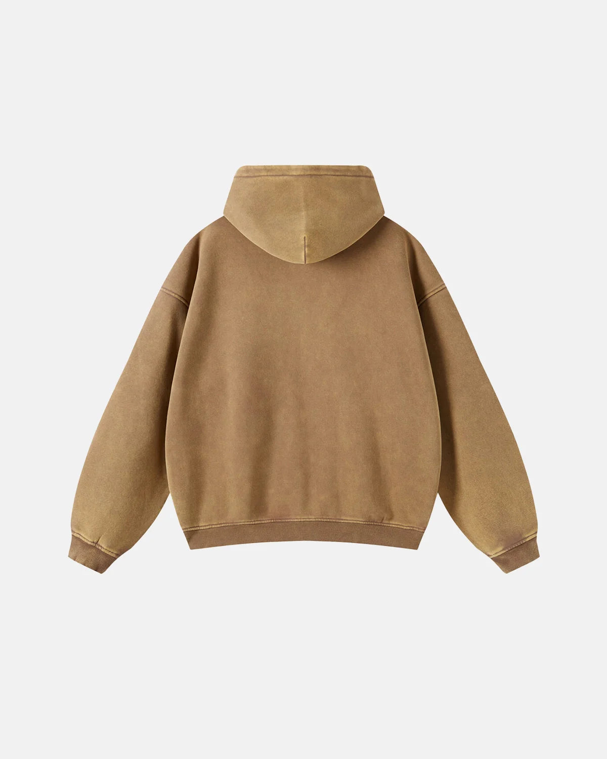 INFLATION Washed Distressed Fleece Zip Up Hoodies