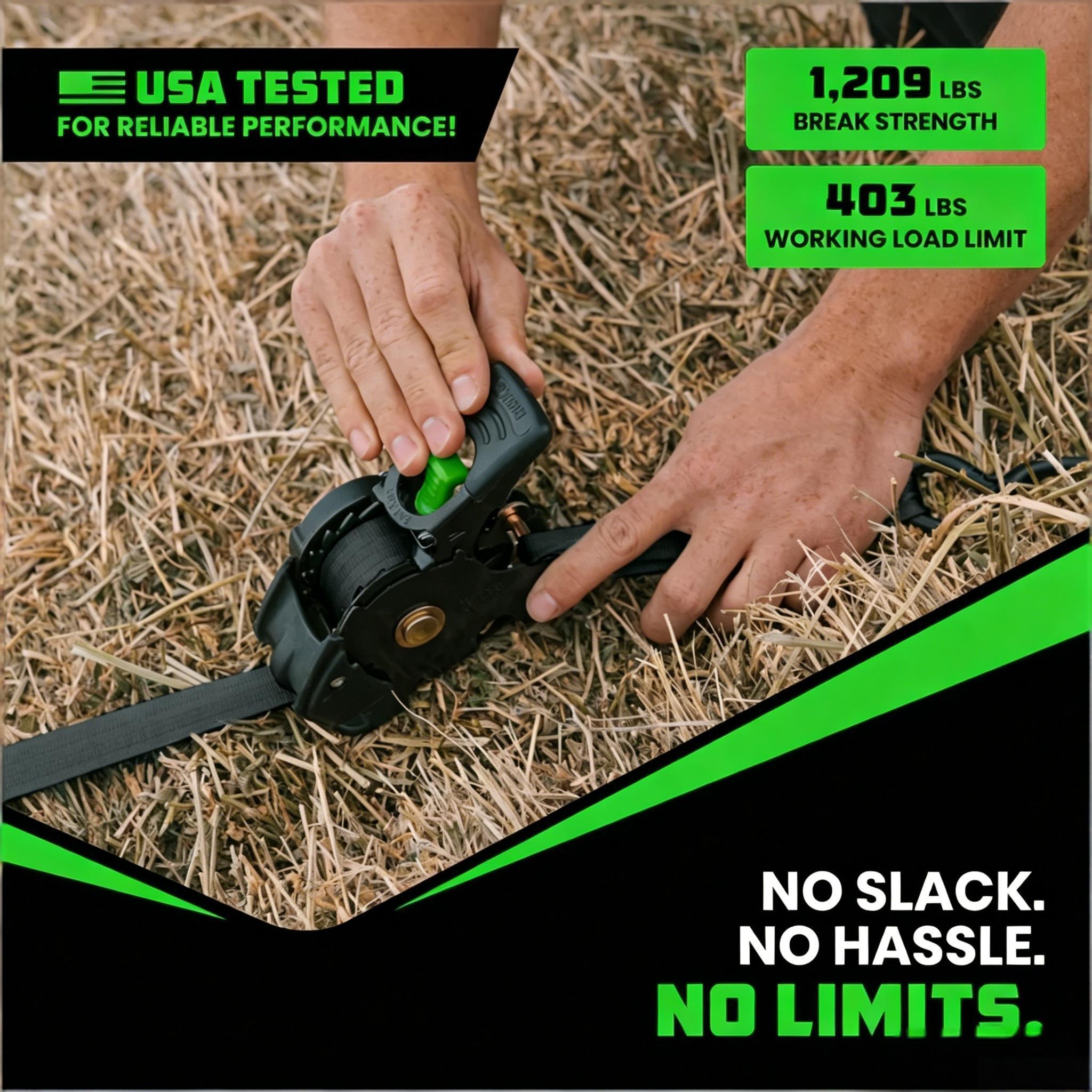Self-Retracting Ratchet Tie Down Straps 2/4-Pack