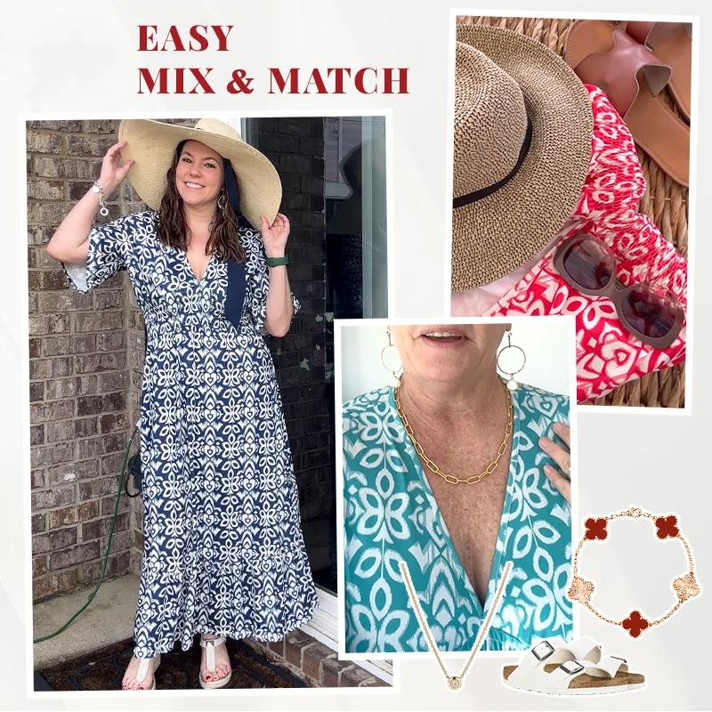 Hot Sale Bohemian casual print V-neck waist wrap long dress