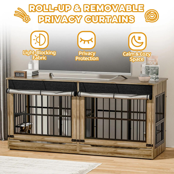 Stylish Wooden Dog Crate TV Stand 🐶