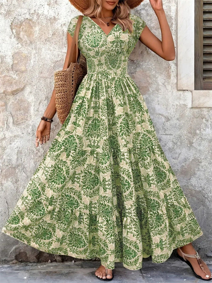 Sunny Floral Ruched Maxi Dress